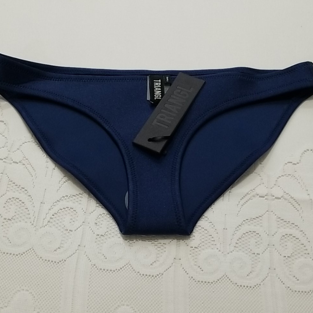 76B Triangl navy shimmer bikini bottoms, various